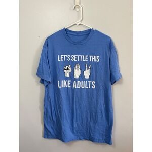 Lets Settle This Like Adults Rock Paper‎ Scissors Funny Graphic T Shirt